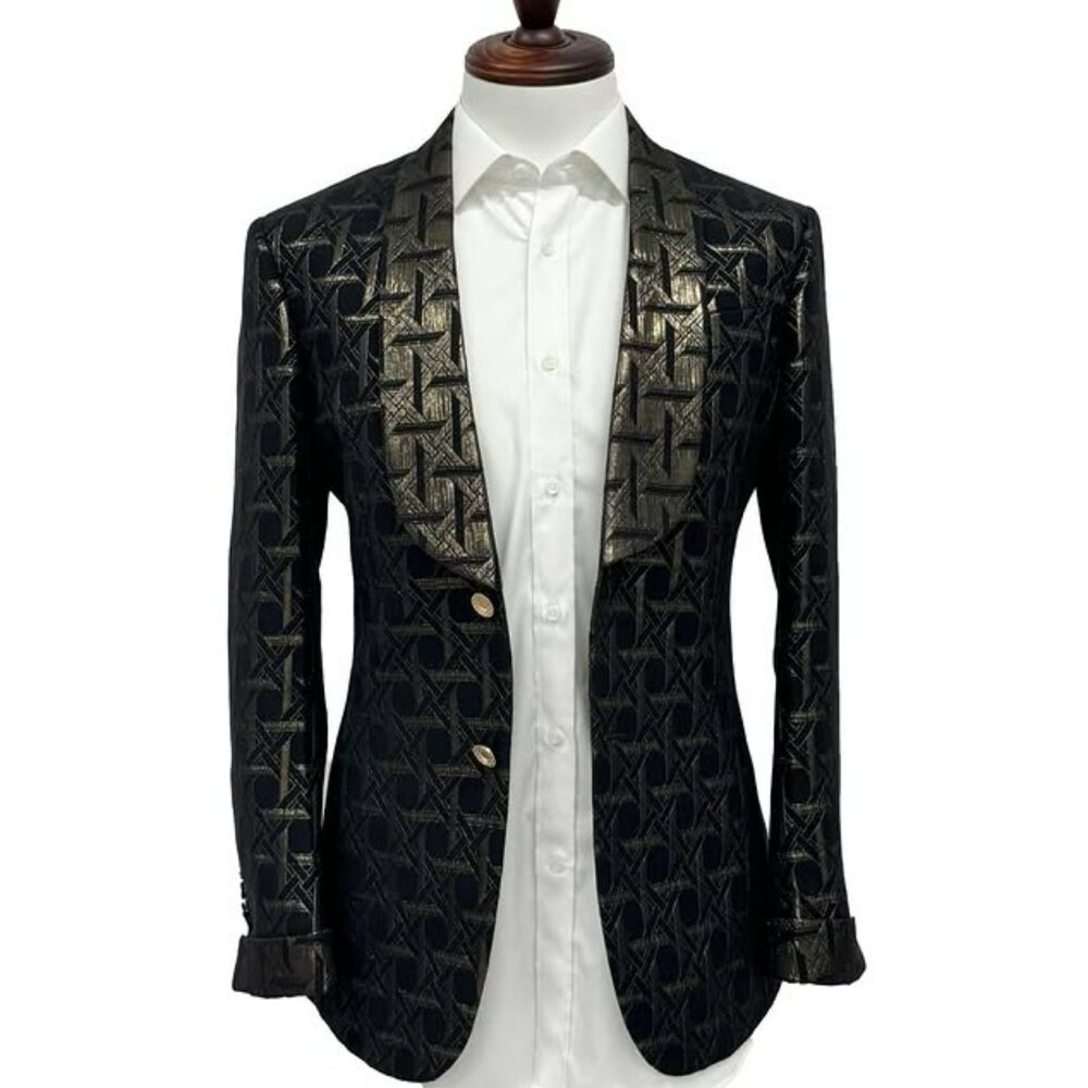 Men Back & Gold Dinner Jacket - image 1